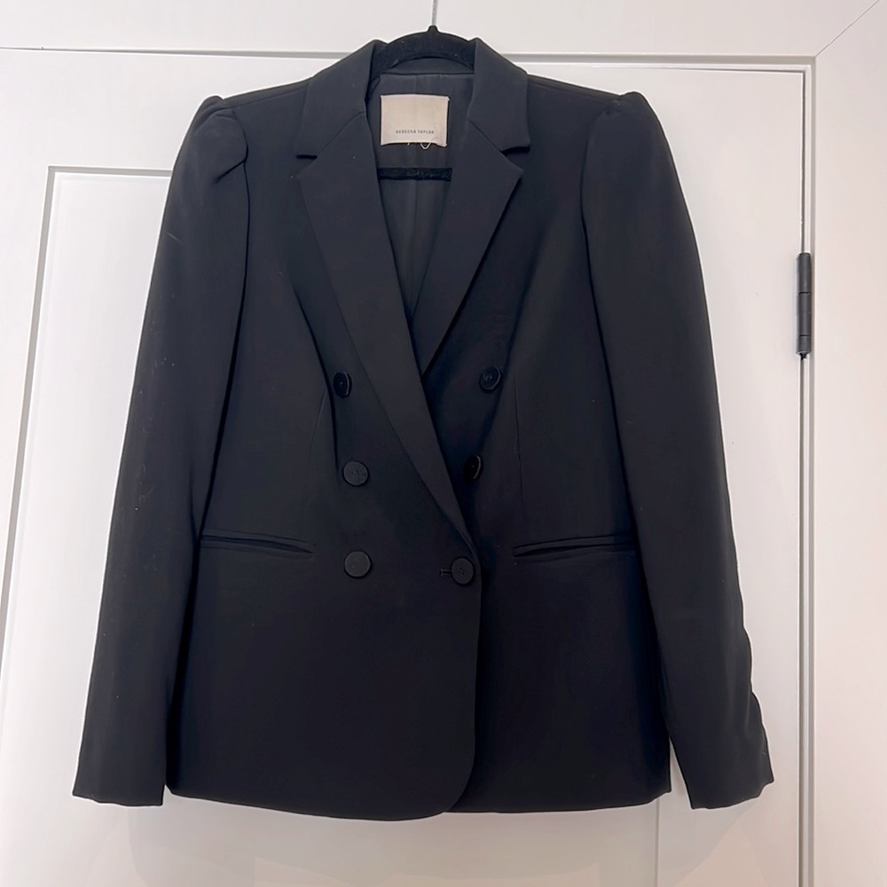 Rebecca Taylor Black Blazer Stretchy Fits Like A 6